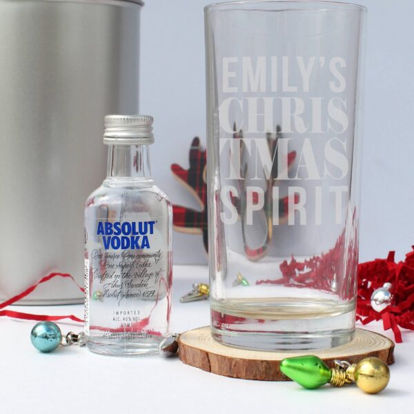 Miniature Absolut Vodka Personalised Christmas Gift Set