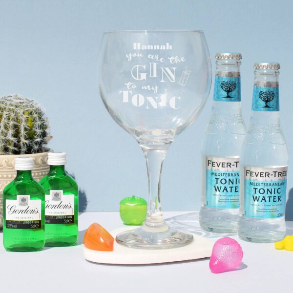 Miniature Gordon's Gin To My Tonic Gift Set with a Personalised Glass