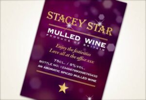 Personalised Mulled Wine Label- modern design