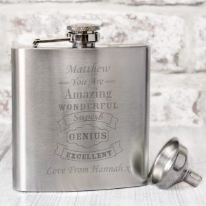 P0102T08.jpg Personalised Vintage Typography Hip Flask