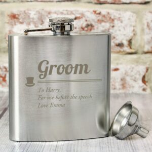 P0102U15.jpg Personalised Groom Hip Flask