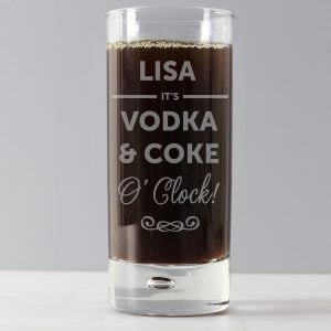 Personalised Its...O'Clock Hi Ball Bubble Glass