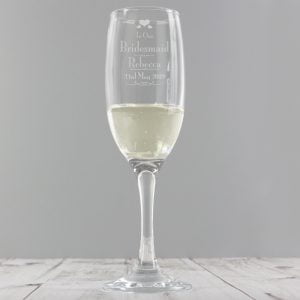 P0107B57.jpg Personalised Decorative Wedding Bridesmaid Glass Flute