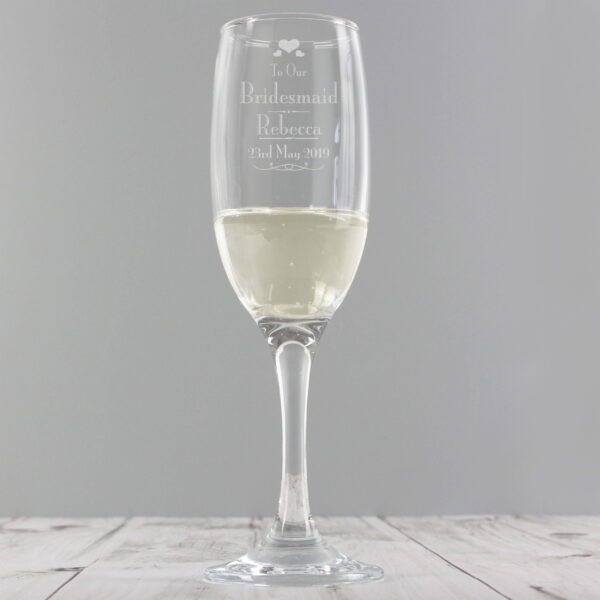 P0107B57.jpg Personalised Decorative Wedding Bridesmaid Glass Flute