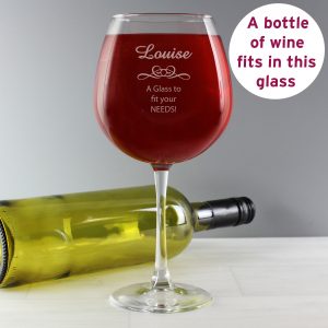 P0107C59.jpg Personalised Decorative Bottle of Wine Glass
