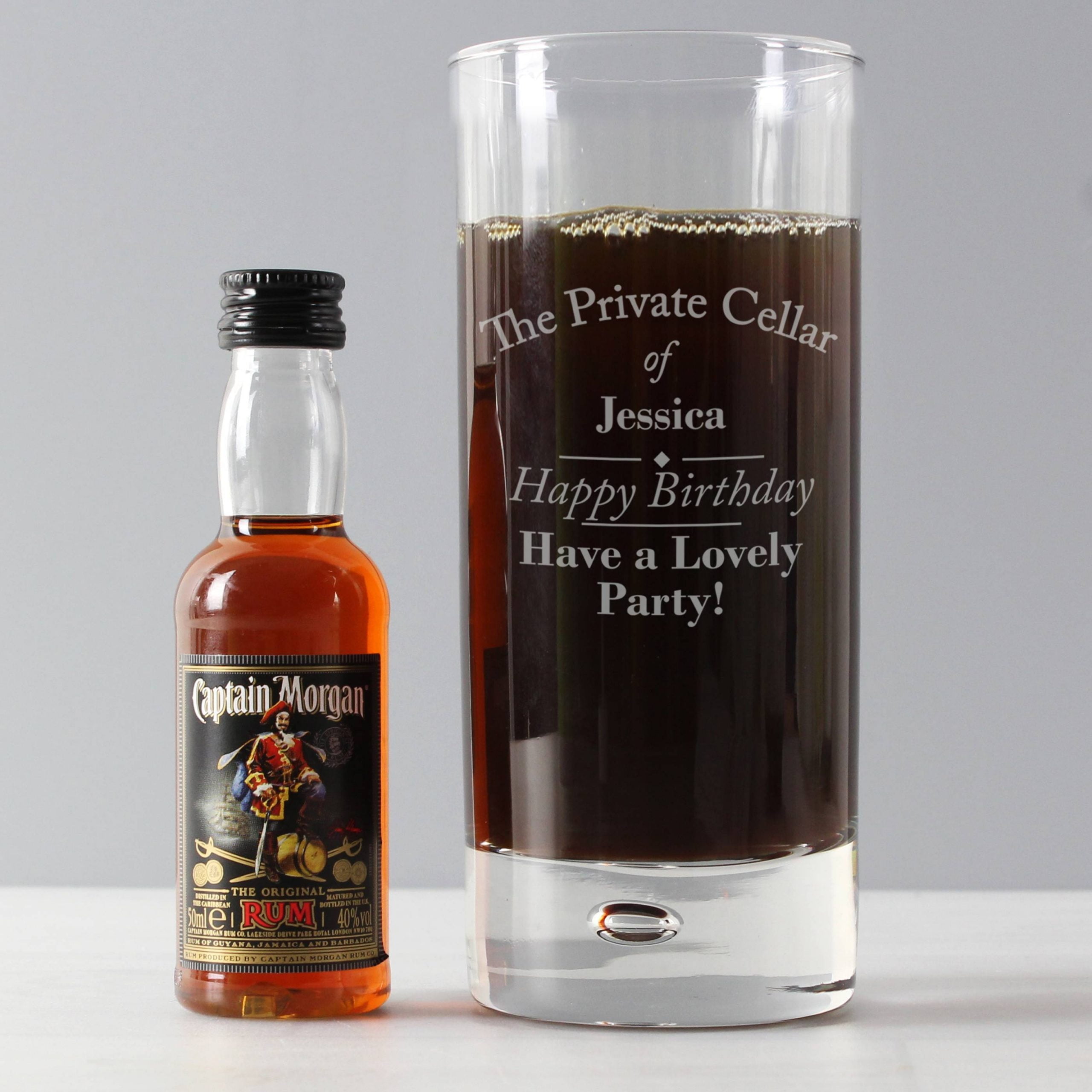 Personalised Captain Morgan Rum Private Cellar Hi Ball Glass ...