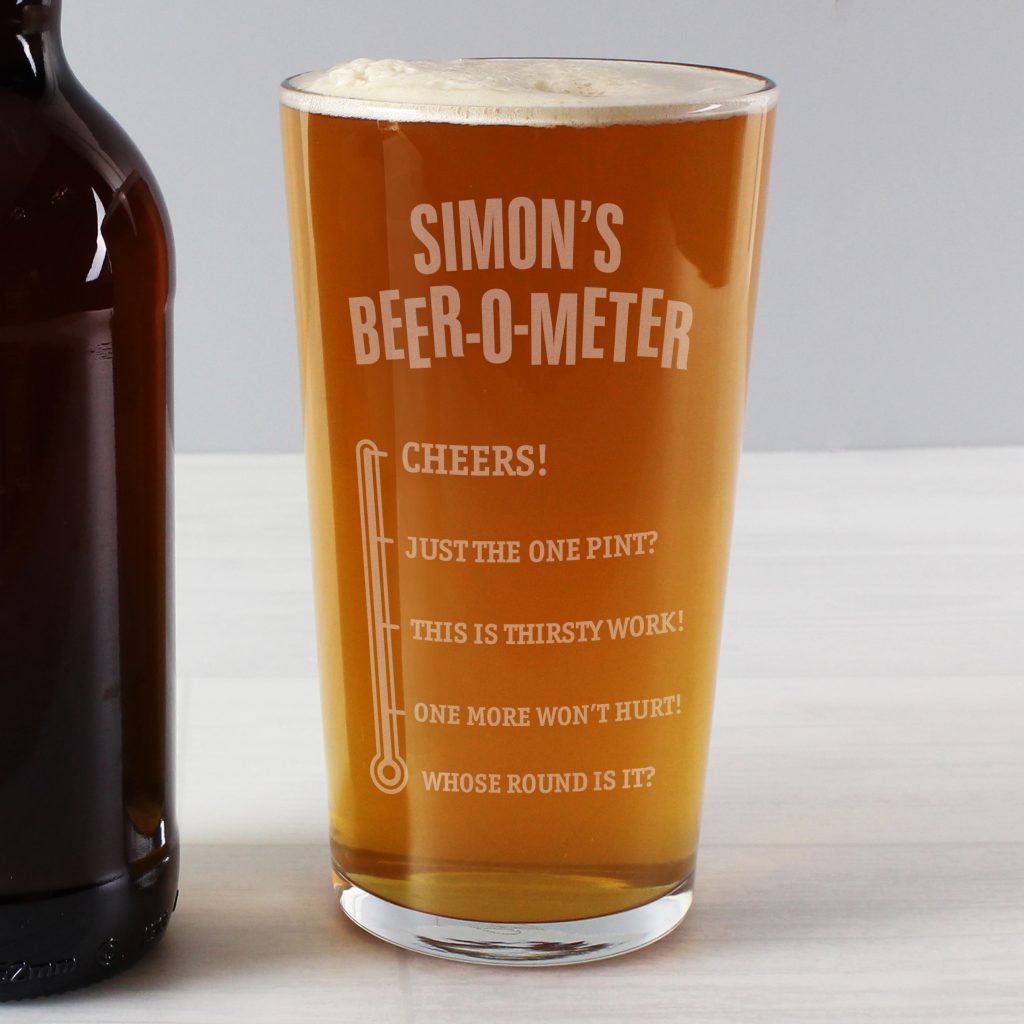 Personalised Beer-o-Meter Pint Glass | Personalised Bottle Labels