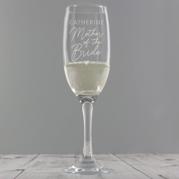 Personalised Mother of the Bride Flute Glass