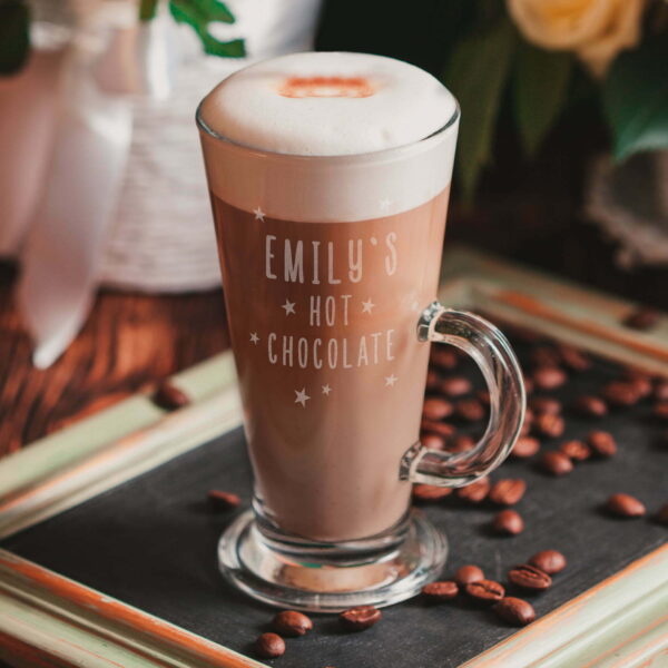P0107G67.jpg Personalised Stars Hot Chocolate Latte Glass