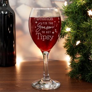 P0107G70.jpg Personalised Tis The Season To Get Tipsy Season Wine Glass