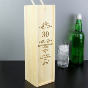 Personalised Elegant Number Wooden Wine Bottle Box