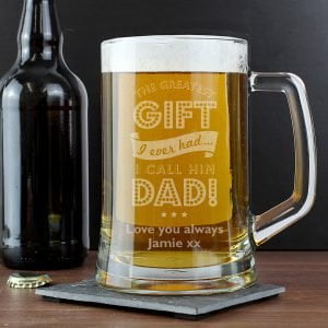 P0307G82.jpg Personalised Greatest Dad Glass Pint Stern Tankard