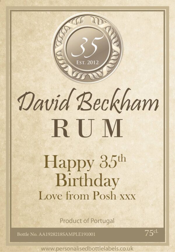 Personalised Rum Bottle Label