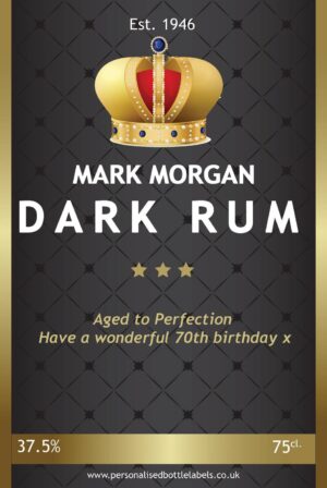 Personalised Dark Rum Bottle Label
