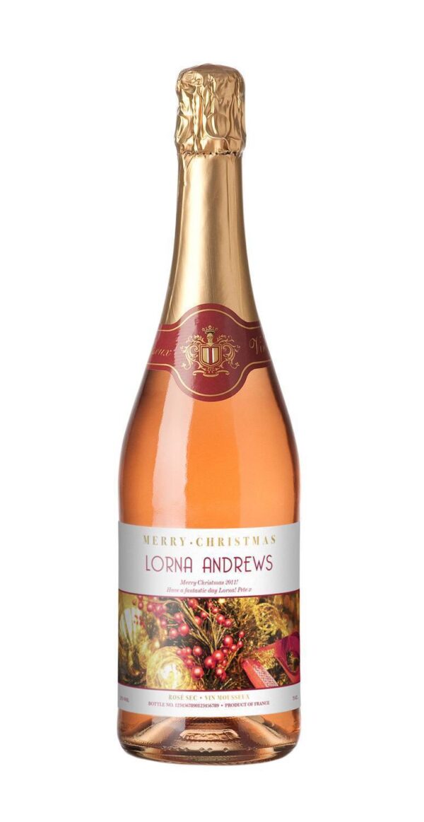 Decorations Personalised Christmas Sparkling Rosé