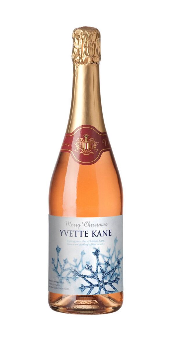 Winter Snow Personalised Christmas Sparkling Rosé
