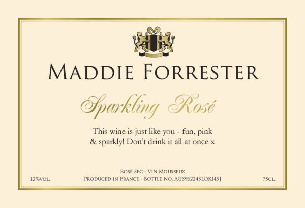 Celebrate Personalised Sparkling Rosé Wine Label