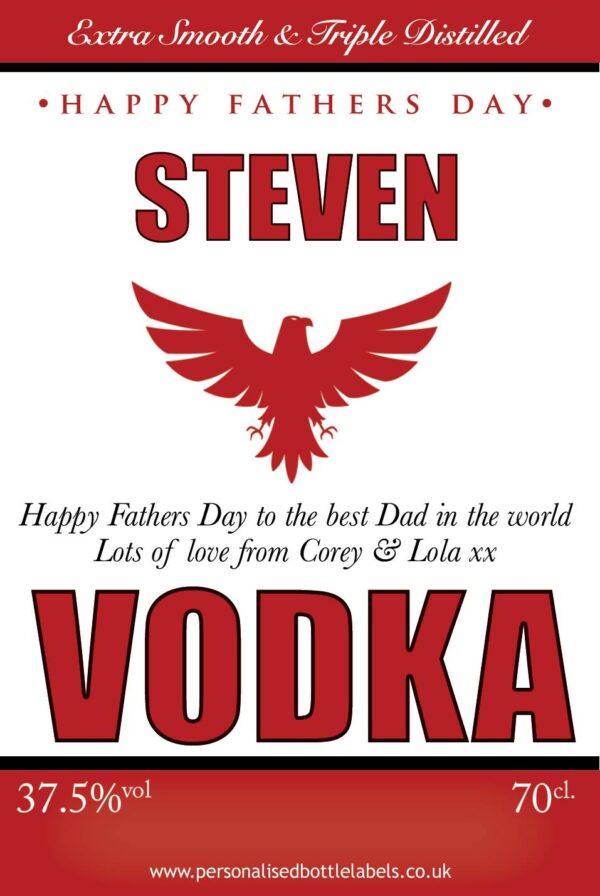 Personalised Father's Day Vodka Label