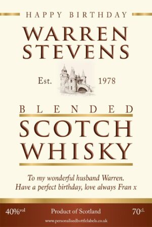 Personalised Birthday Blended Whisky Label