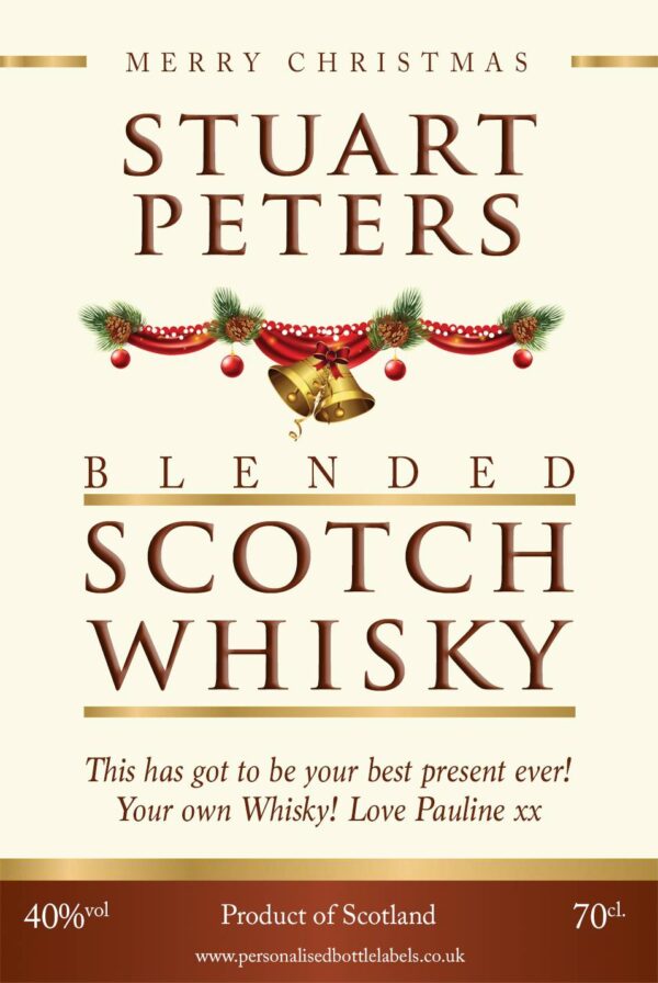 Personalised Christmas Blended Whisky Label