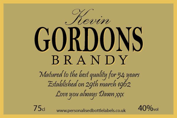 Personalised Brandy Bottle Label