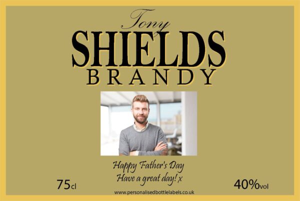 Personalised Brandy Bottle Label with Photo