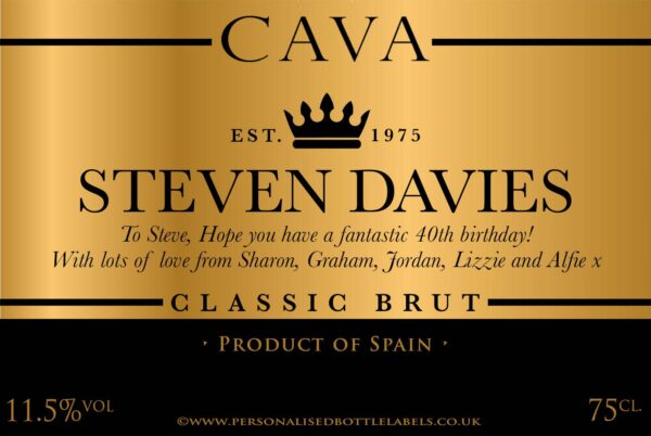 cava-gold-black.jpg Personalised Gold Black Cava Label
