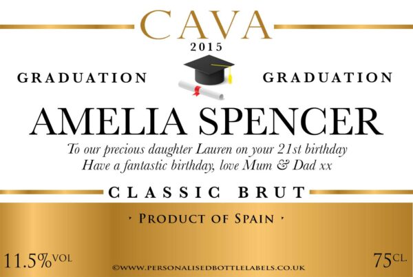 cava-graduation.jpg Personalised Graduation Cava Label