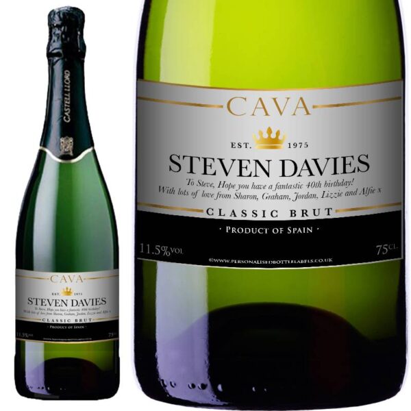 Personalised Cava - Authentic Grey