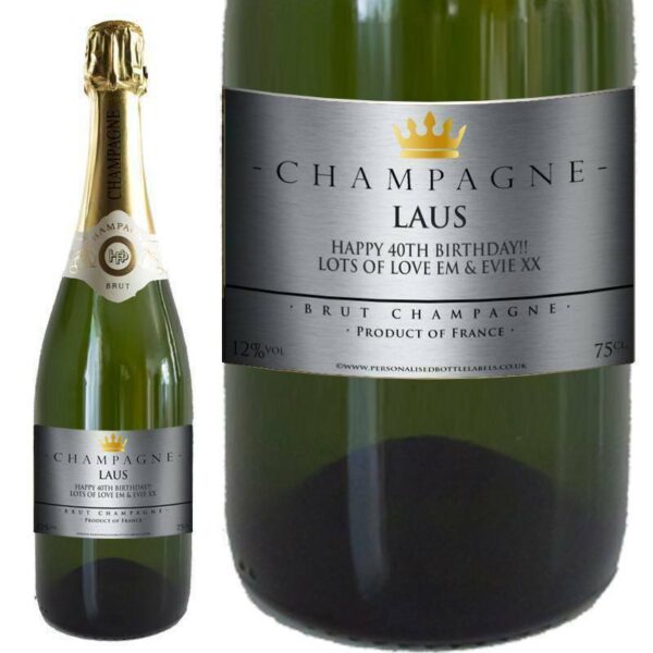 Personalised Silver Traditional Champagne
