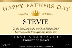 Personalised Fathers Day Champagne Label