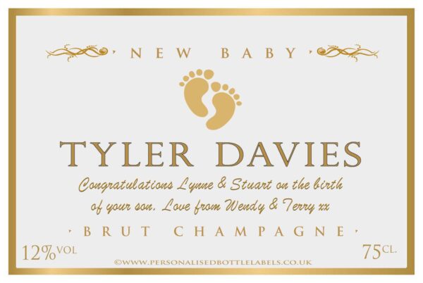 Personalised New Baby Champagne Label