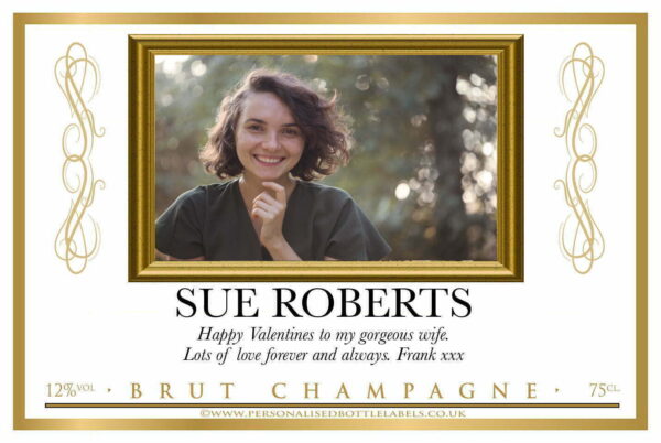 Personalised Photo Champagne Bottle Label