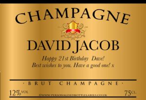 Personalised Gold Champagne Label