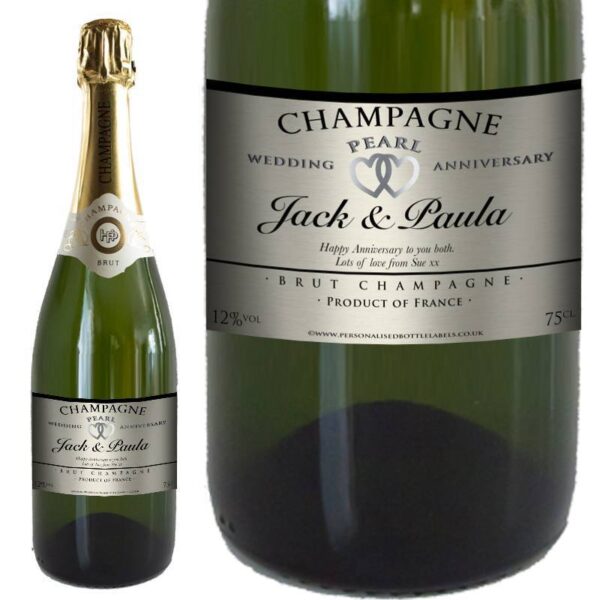 Personalised Pearl Anniversary Champagne