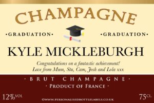 Personalised Graduation Champagne Label