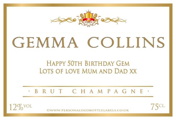 Personalised Champagne Bottle Label