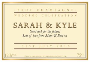 Personalised Wedding Celebration Champagne Label