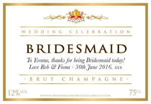 Personalised Wedding Celebration Champagne Label White