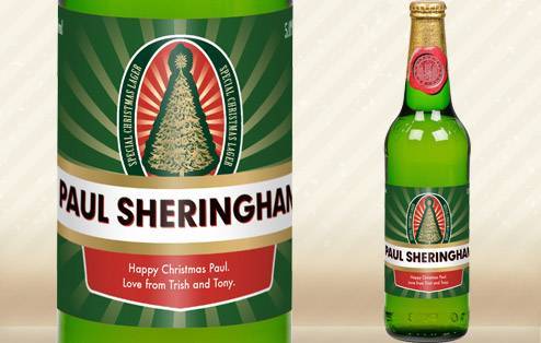 Personalised Bottle of Christmas Lager