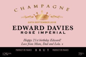 Personalised Rose Imperial Champagne Label