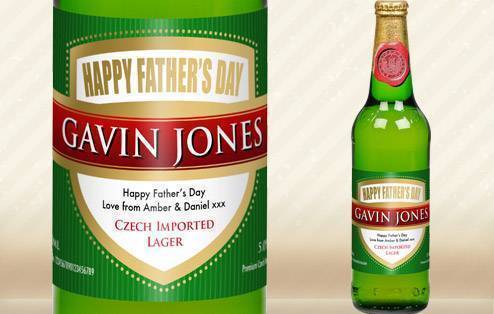 Personalised Father's Day bottle of Lager