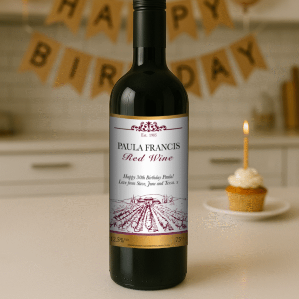 Personalised Red Wine with Hand Made Truffles Gift Set