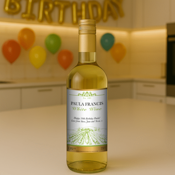 Personalised White Wine with Hand Made Truffles Gift Set