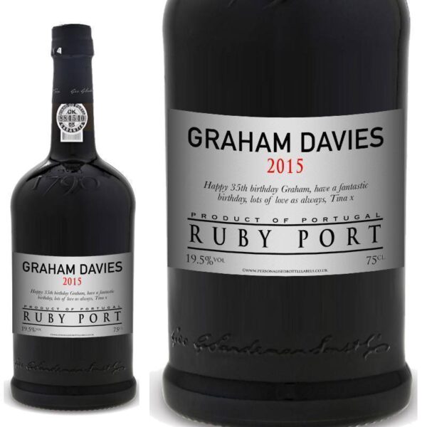 Personalised Ruby Port - Grey