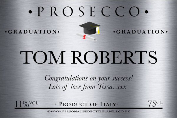 Personalised Graduation Prosecco Label