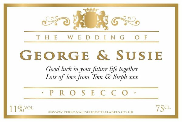 Personalised Wedding Prosecco Label