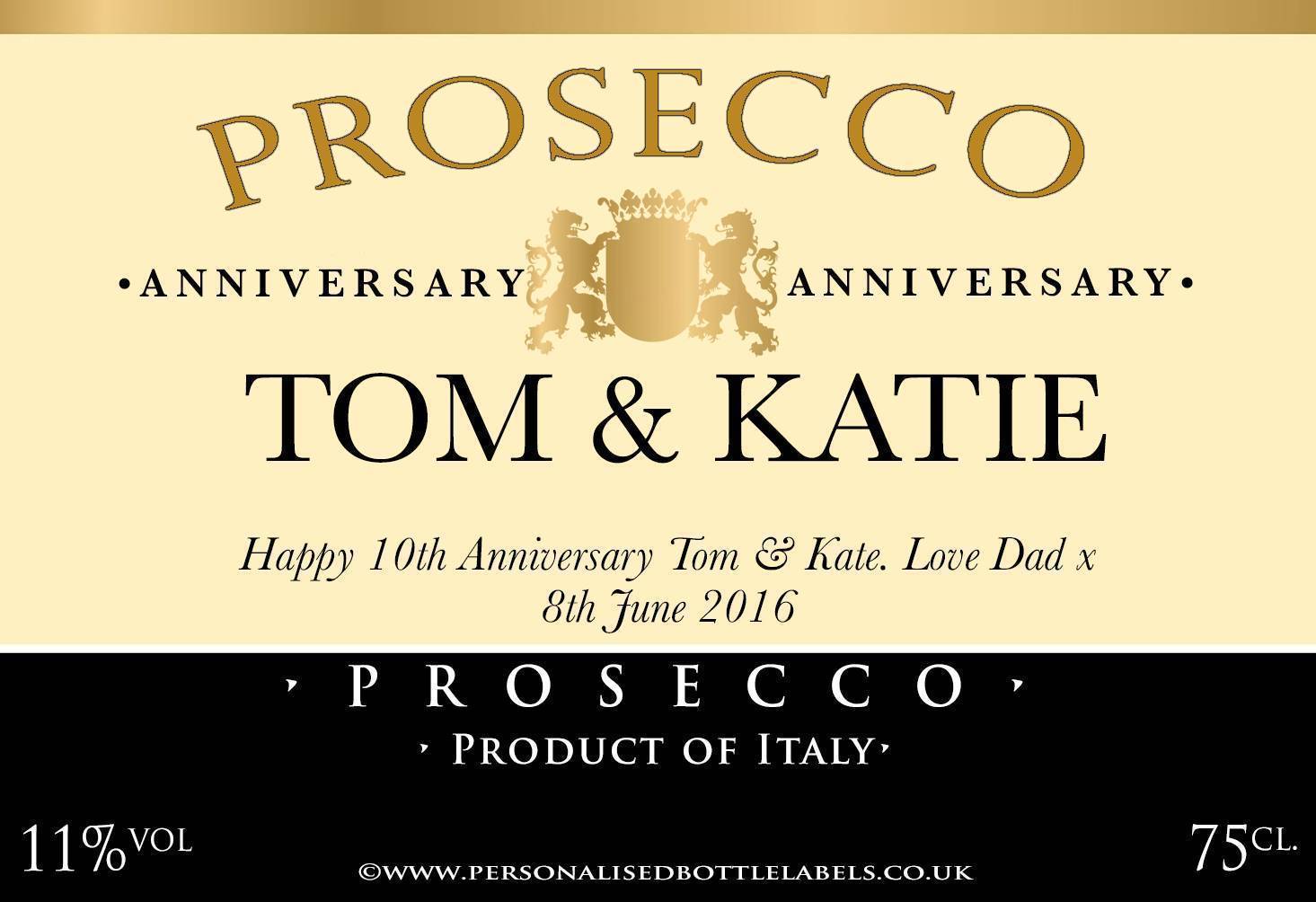 Personalised Prosecco Labels Personalised Bottle Labels