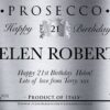 Personalised Birthday Prosecco Label Silver