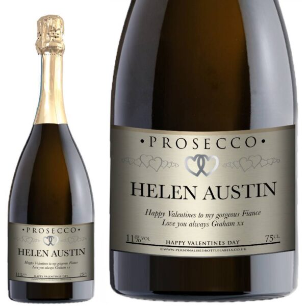 Personalised Valentines Prosecco - Bronze Effect